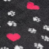 Αντιολισθητικό VetBed γκρι με ροζ καρδιές (100x150)