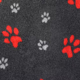 Αντιολισθητικό VetBed ανθρακί με κόκκινες πατούσες (100x75)