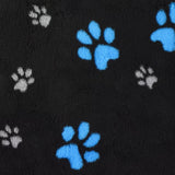 Αντιολισθητικό VetBed μαύρο με γαλάζιες πατούσες (100x75)