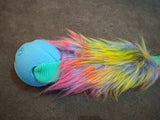Rainbow fur with Chuckit! Fetch Ball medium