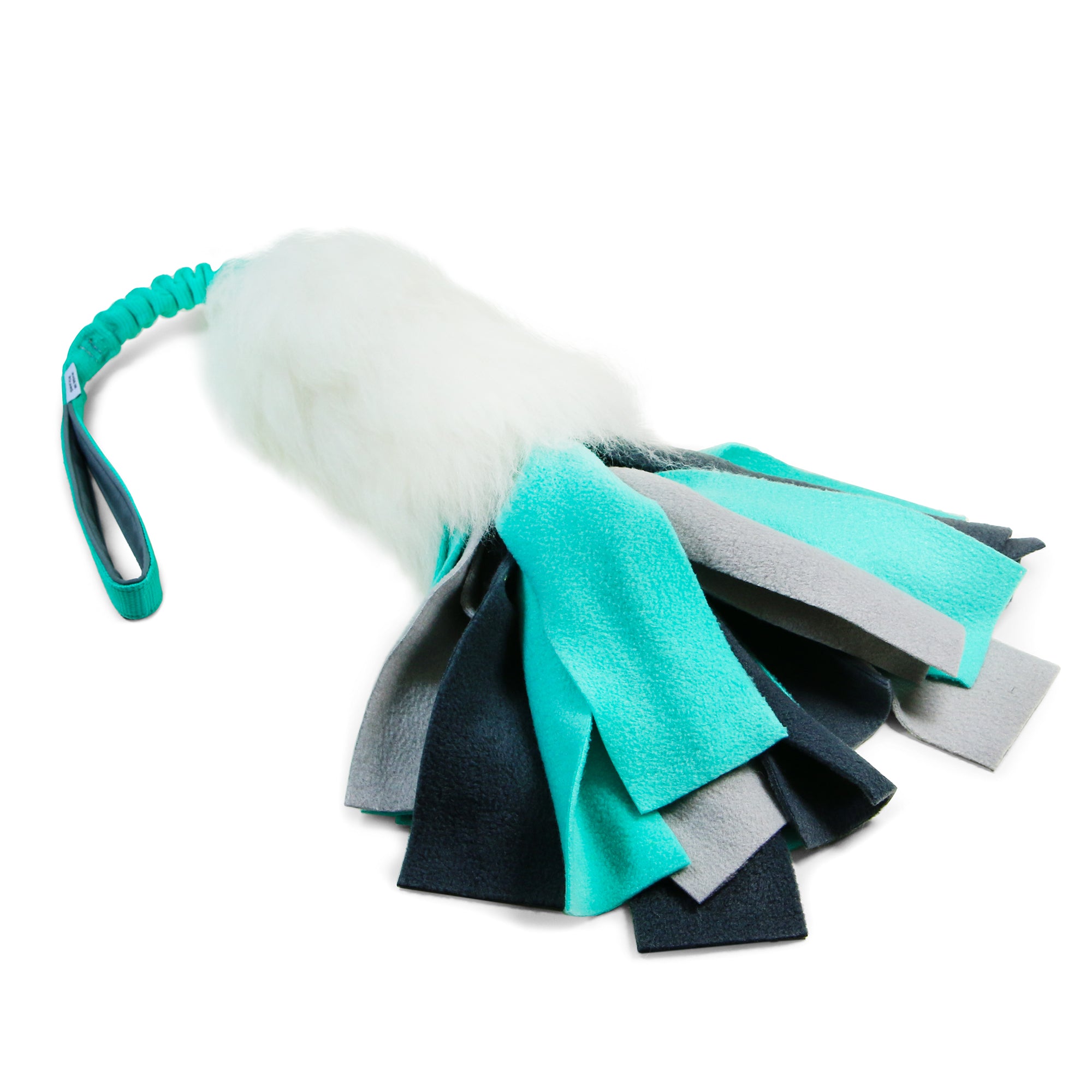 Sheepskin bungee with fleece stripes