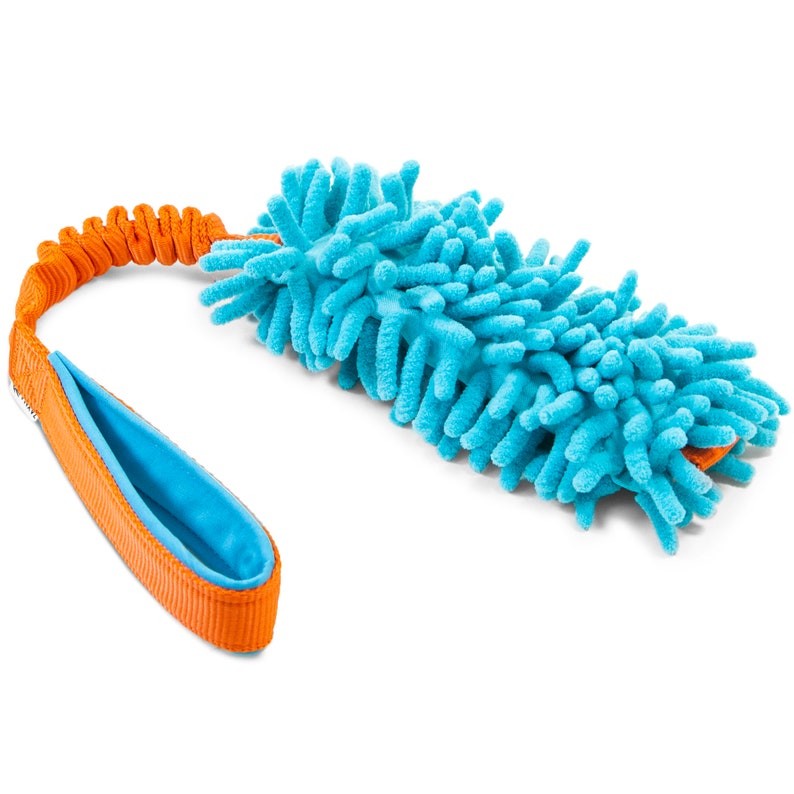 Microfiber toy with bungee handle large